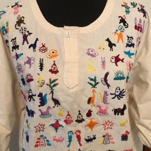 Absolutely fun cotton top with embroidery on front